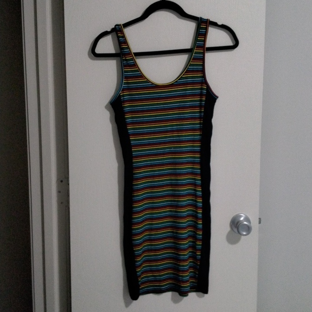 Better Be summer dress rainbow on black